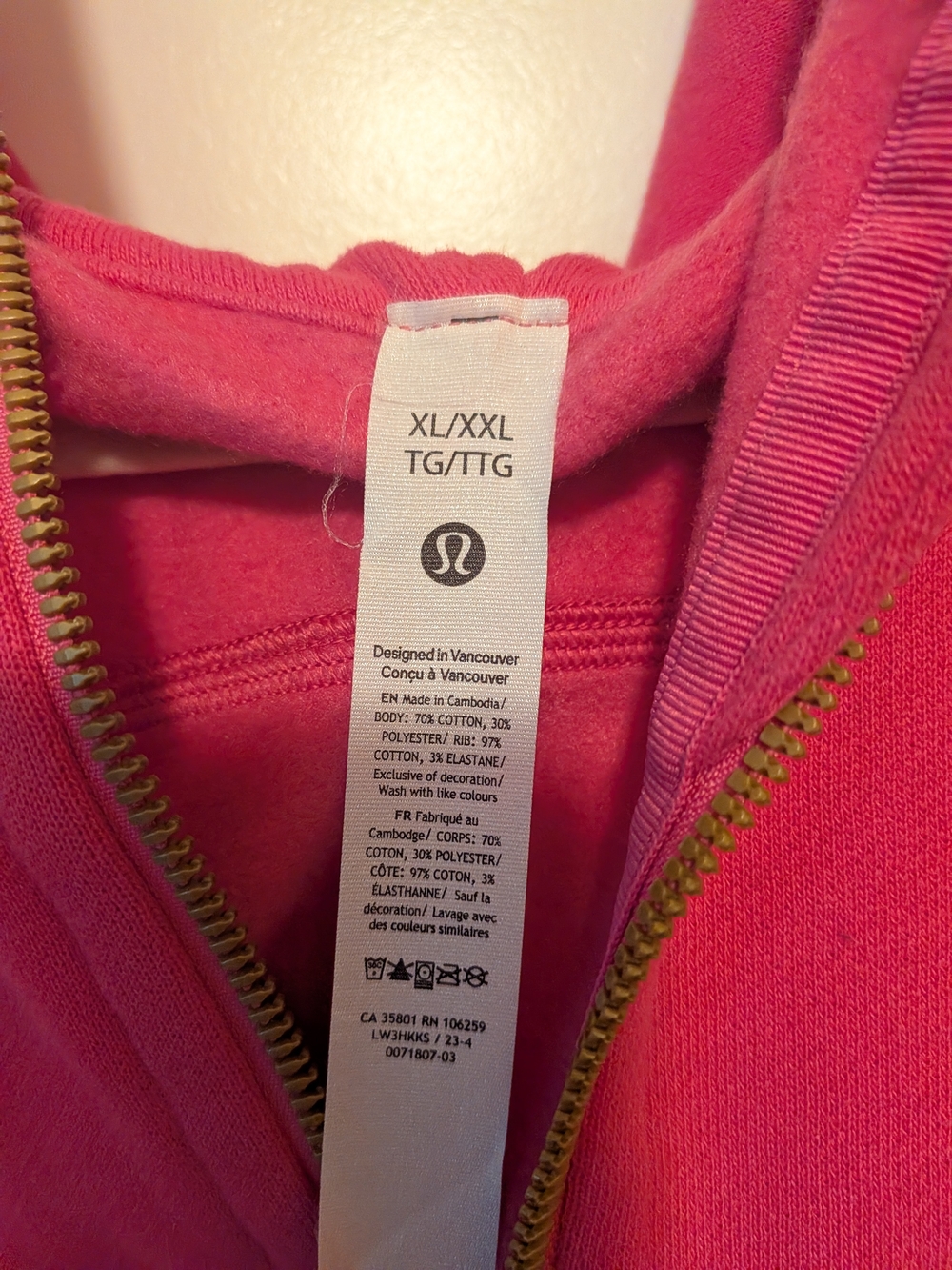 lululemon athletica Bright Pink Zip Hooded Scuba - Picture 5 of 6